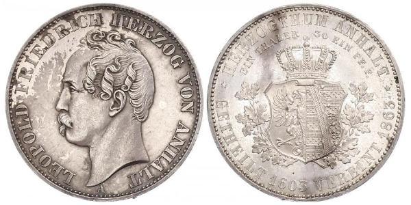 1 Thaler Anhalt-Dessau (1603 -1863) / Duchy of Anhalt (1806 - 1918) Silver Leopold IV, Duke of Anhalt (1794 – 1871)