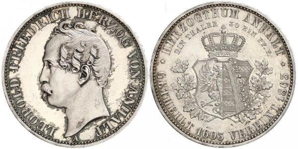 1 Thaler Anhalt-Dessau (1603 -1863) / Duchy of Anhalt (1806 - 1918) Silver Leopold IV, Duke of Anhalt (1794 – 1871)