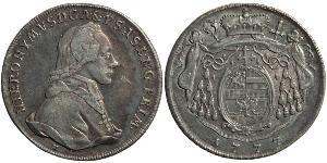 1 Thaler Austria  / Salzburg Silver Count Hieronymus von Colloredo (1732 - 1812)