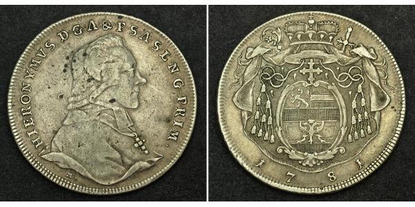 1 Thaler Austria  / Salzburg Silver Count Hieronymus von Colloredo (1732 - 1812)