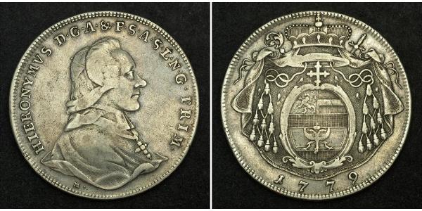 1 Thaler Austria  / Salzburg Silver Count Hieronymus von Colloredo (1732 - 1812)