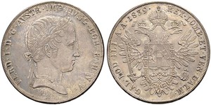 1 Thaler Austrian Empire (1804-1867) Silver Ferdinand I of Austria (1793 - 1875)