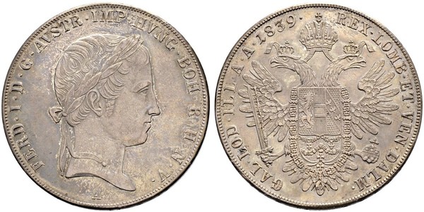 1 Thaler Austrian Empire (1804-1867) Silver Ferdinand I of Austria (1793 - 1875)