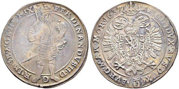 1 Thaler Bohemia Silver Ferdinand II, Holy Roman Emperor  (1578 -1637)