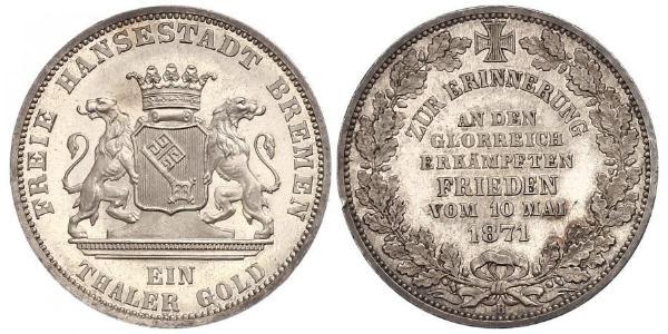 1 Thaler Bremen (state) Silver 