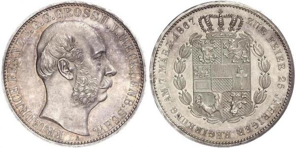 1 Thaler Duchy of Mecklenburg-Schwerin (1352-1918) Silver Frederick Francis II, Grand Duke of Mecklenburg-Schwerin