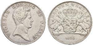 1 Thaler Duchy of Nassau (1806 - 1866) Silver William, Duke of Nassau