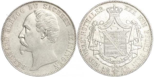 1 Thaler Duchy of Saxe-Meiningen (1680 - 1918) Silver Bernhard II, Duke of Saxe-Meiningen