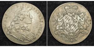 1 Thaler Electorate of Bavaria (1623 - 1806) Silver Maximilian III Joseph, Elector of Bavaria (1727 – 1777)