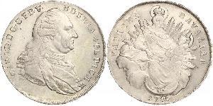 1 Thaler Electorate of Bavaria (1623 - 1806) Silver Charles Theodore, Elector of Bavaria (1724 - 1799)