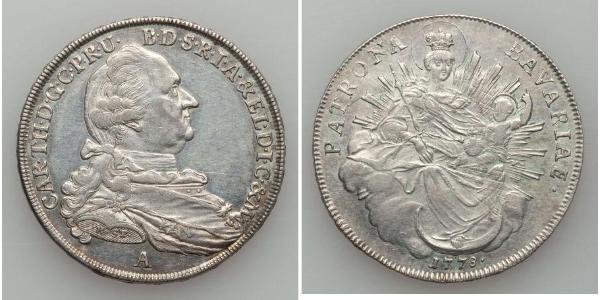 1 Thaler Electorate of Bavaria (1623 - 1806) Silver Charles Theodore, Elector of Bavaria (1724 - 1799)