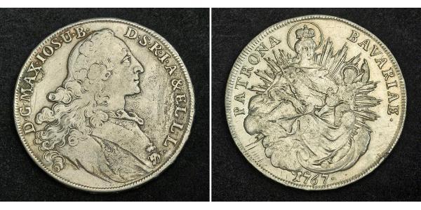 1 Thaler Electorate of Bavaria (1623 - 1806) Silver Maximilian III Joseph, Elector of Bavaria (1727 – 1777)