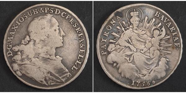 1 Thaler Electorate of Bavaria (1623 - 1806) Silver Maximilian III Joseph, Elector of Bavaria (1727 – 1777)