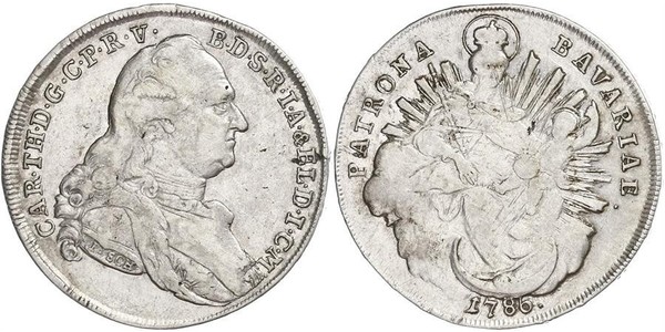 1 Thaler Electorate of Bavaria (1623 - 1806) Silver Charles Theodore, Elector of Bavaria (1724 - 1799)