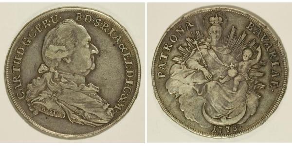 1 Thaler Electorate of Bavaria (1623 - 1806) Silver Charles Theodore, Elector of Bavaria (1724 - 1799)
