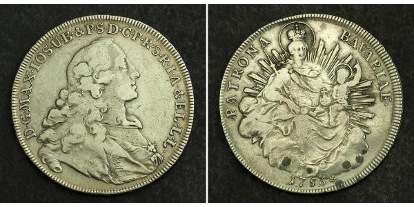 1 Thaler Electorate of Bavaria (1623 - 1806) Silver Maximilian III Joseph, Elector of Bavaria (1727 – 1777)