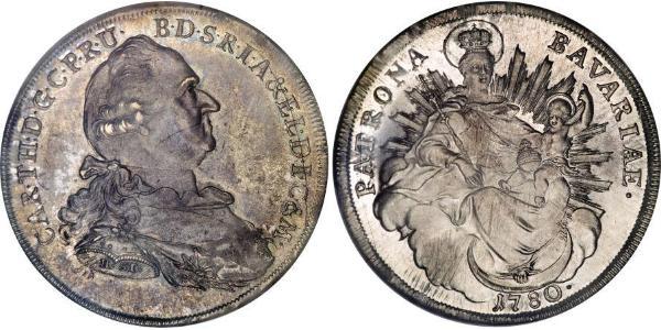1 Thaler Electorate of Bavaria (1623 - 1806) Silver Charles Theodore, Elector of Bavaria (1724 - 1799)
