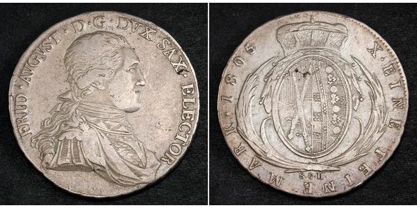 1 Thaler Electorate of Saxony (1356 - 1806) Silver Frederick Augustus I of Saxony