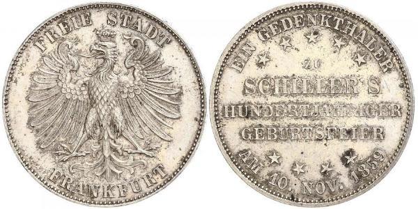 1 Thaler Free City of Frankfurt Silver 