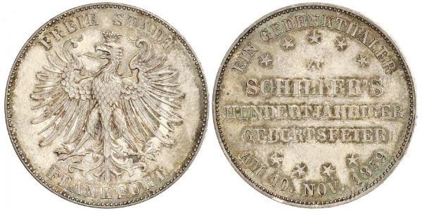1 Thaler Free City of Frankfurt Silver 