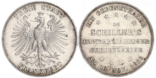 1 Thaler Free City of Frankfurt Silver 