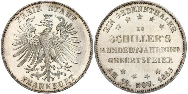 1 Thaler Free City of Frankfurt Silver 