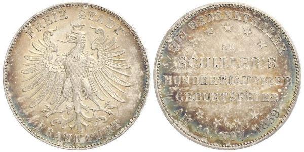 1 Thaler Free City of Frankfurt Silver 