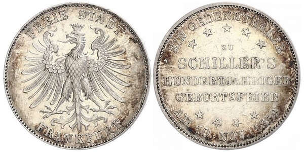 1 Thaler Free City of Frankfurt Silver 