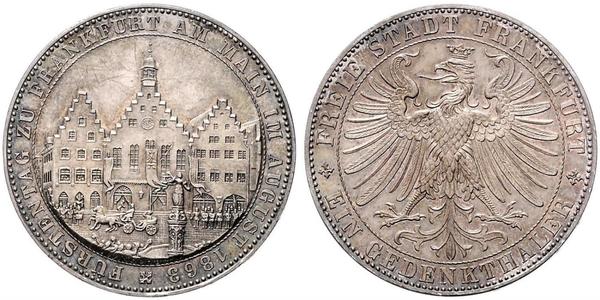 1 Thaler Free City of Frankfurt Silver 