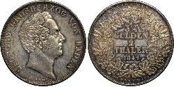 1 Thaler Grand Duchy of Baden (1806-1918) Silver Leopold, Grand Duke of Baden (1790 – 1852)