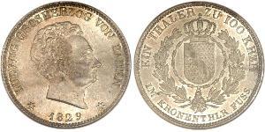 1 Thaler Grand Duchy of Baden (1806-1918) Silver Louis I, Grand Duke of Baden (1763 - 1830)