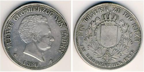 1 Thaler Grand Duchy of Baden (1806-1918) Silver 