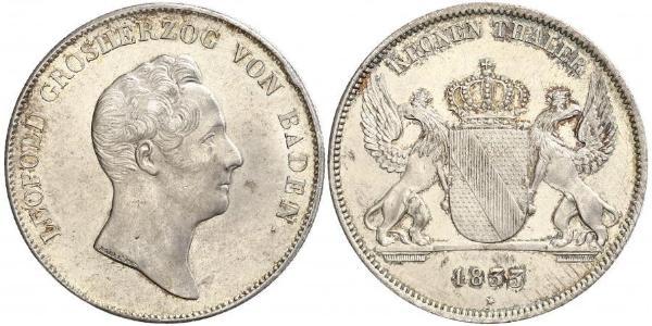 1 Thaler Grand Duchy of Baden (1806-1918) Silver Leopold, Grand Duke of Baden (1790 – 1852)