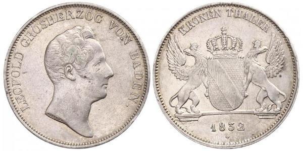 1 Thaler Grand Duchy of Baden (1806-1918) Silver Leopold, Grand Duke of Baden (1790 – 1852)