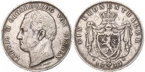 1 Thaler Grand Duchy of Hesse (1806 - 1918) Silver Louis II, Grand Duke of Hesse