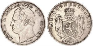 1 Thaler Grand Duchy of Hesse (1806 - 1918) Silver Louis II, Grand Duke of Hesse