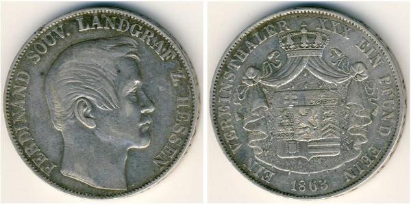 1 Thaler Grand Duchy of Hesse (1806 - 1918) Silver Ferdinand, Landgrave of Hesse-Homburg