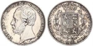 1 Thaler Grand Duchy of Oldenburg (1814 - 1918) Silver Peter II, Grand Duke of Oldenburg (1827 - 1900)