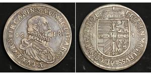 1 Thaler Holy Roman Empire (962-1806) Silver Maximilian III, Archduke of Austria (1558 – 1618)