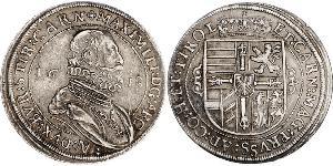 1 Thaler Holy Roman Empire (962-1806) Silver Maximilian III, Archduke of Austria (1558 – 1618)