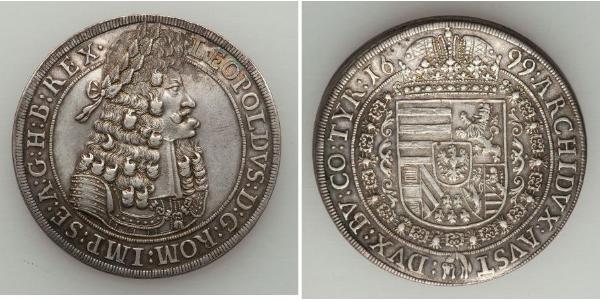 1 Thaler Holy Roman Empire (962-1806) Silver Leopold I, Holy Roman Emperor (1640-1705)