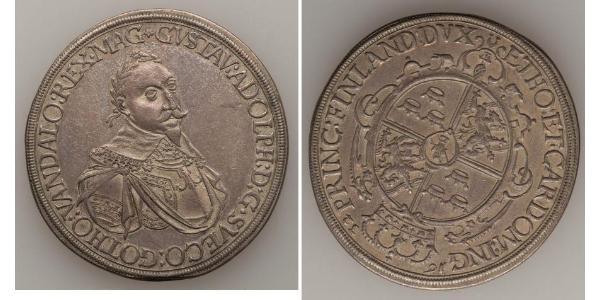 1 Thaler Imperial City of Augsburg (1276 - 1803) Silver Gustavus Adolphus of Sweden (1594 – 1632)