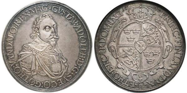 1 Thaler Imperial City of Augsburg (1276 - 1803) Silver Gustavus Adolphus of Sweden (1594 – 1632)