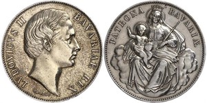 1 Thaler Kingdom of Bavaria (1806 - 1918) Silver Ludwig II of Bavaria (1845 – 1886)