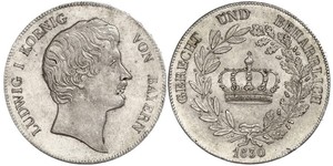 1 Thaler Kingdom of Bavaria (1806 - 1918) Silver Ludwig I of Bavaria (1786 – 1868)