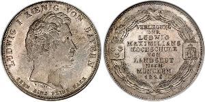 1 Thaler Kingdom of Bavaria (1806 - 1918) Silver Ludwig I of Bavaria (1786 – 1868)