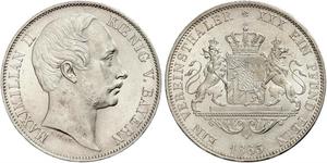 1 Thaler Kingdom of Bavaria (1806 - 1918) Silver Maximilian II of Bavaria (1811 - 1864)