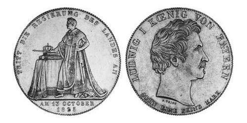 1 Thaler Kingdom of Bavaria (1806 - 1918) Silver Ludwig I of Bavaria (1786 – 1868)