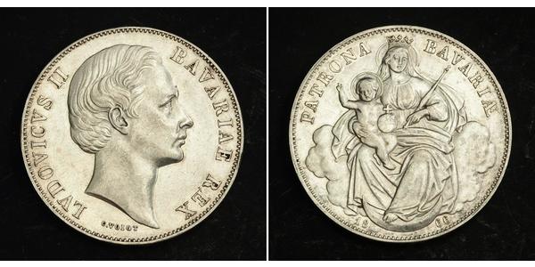 1 Thaler Kingdom of Bavaria (1806 - 1918) Silver Ludwig II of Bavaria (1845 – 1886)