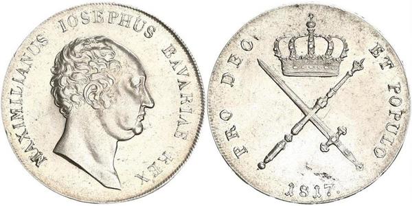 1 Thaler Kingdom of Bavaria (1806 - 1918) Silver Maximilian I Joseph of Bavaria (1756 - 1825)